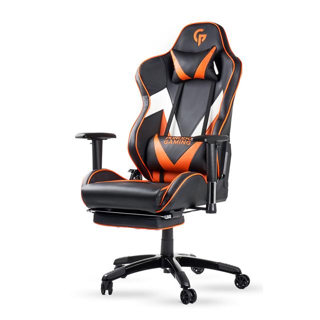 Porodo PU Leather Gaming Chair w/ Footrest & Adjustable Armrest & Backrest w/ Soft Padding, Extra Comfort Molded Seats, Class 3 Gas Lift Suitable for Office & Home - SW1hZ2U6MzM2NjQ1
