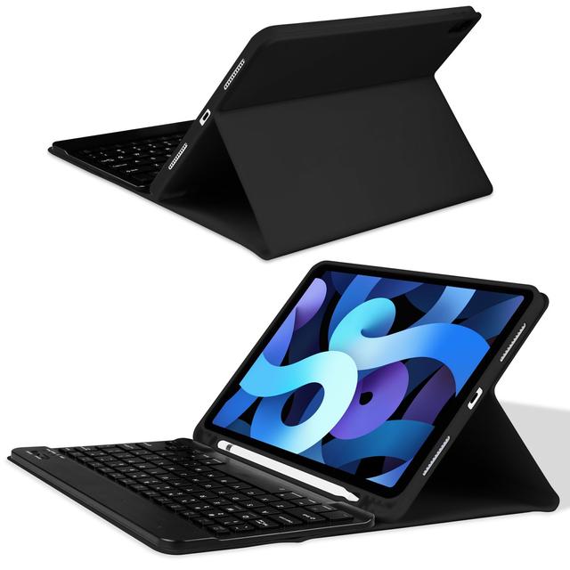 حافظة جلد مع لوحة مفاتيح لاسلكية لجهاز iPad pro 11  لون أسود Premium Leather Case with Wireless Keyboard - Green - SW1hZ2U6MzM0MDcz