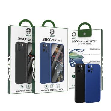لاصقة حماية للشاشة مع كفر iPhone 12 / 12 Pro مت Green 360Â° Carcasa 3D Glass + PC Case - Green