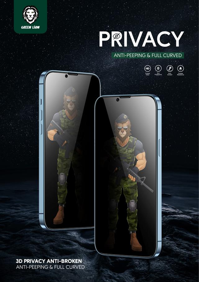 لاصقة حماية للشاشة iPhone 13 Pro Max مت 3D PET Privacy Glass Screen Protector for iPhone 13 Pro Max - Green - SW1hZ2U6MzM0NjY0