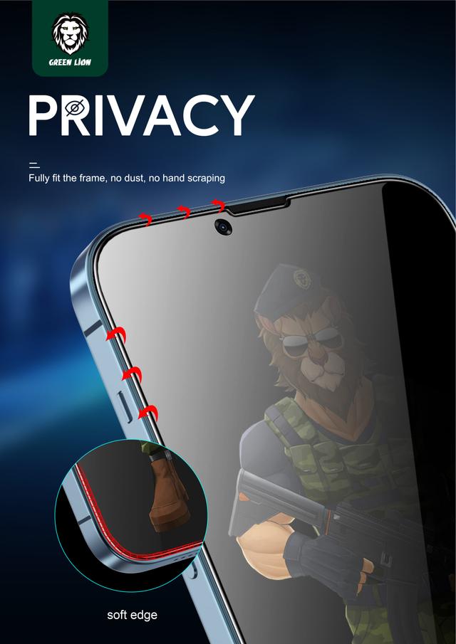 لاصقة حماية للشاشة iPhone 13 Pro Max مت 3D PET Privacy Glass Screen Protector for iPhone 13 Pro Max - Green - SW1hZ2U6MzM0NjY4