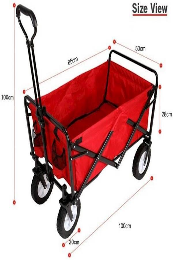 عربة تسوق ( قابلة للطي ) - أحمر Generic - Folding Shopping Cart Trolley - SW1hZ2U6MzM3MzQ1