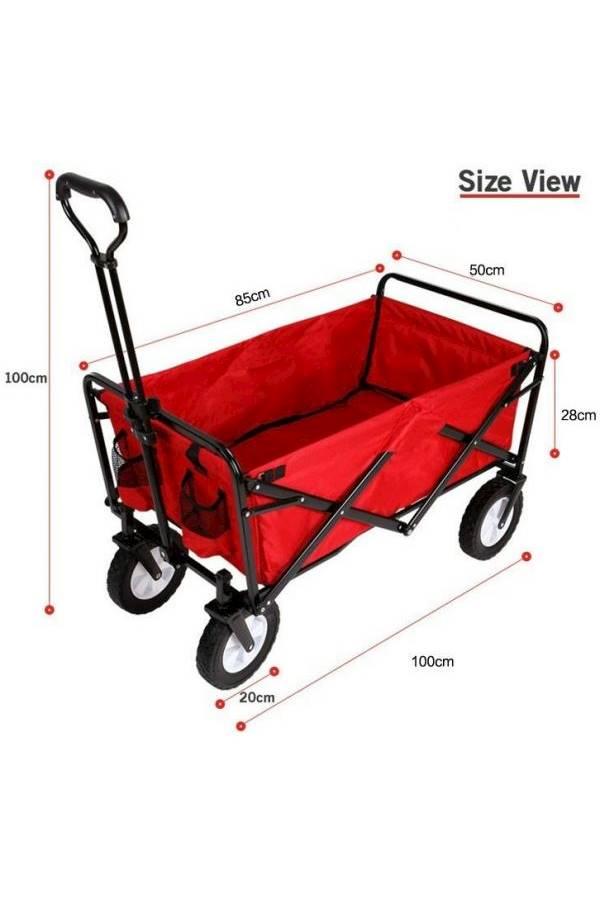 عربة تسوق ( قابلة للطي ) - أحمر Generic - Folding Shopping Cart Trolley - SW1hZ2U6MzM3MzQ5