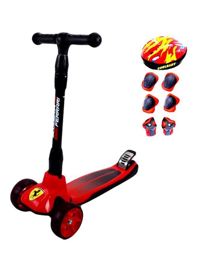 Cool Baby Tri-Wheel Scooter With Safety Protective Gears - SW1hZ2U6MzQ1OTM1