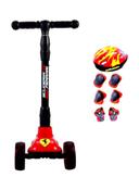 Cool Baby Tri-Wheel Scooter With Safety Protective Gears - SW1hZ2U6MzQ1OTM3