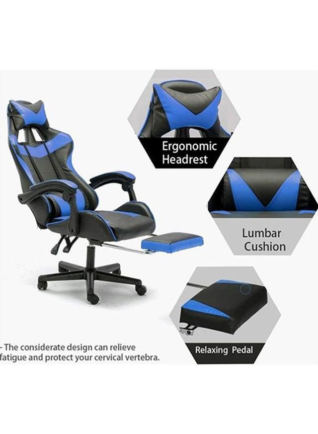 Cool Baby Ergonomically Designed Super Comfort High Back Office/Gaming Chair With Headrest Pillow, Lumbar Cushion And Retractable Footrest Blue/Black 83 x 33 x 58cm - SW1hZ2U6MzQ2NjUz