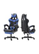 Cool Baby Ergonomically Designed Super Comfort High Back Office/Gaming Chair With Headrest Pillow, Lumbar Cushion And Retractable Footrest Blue/Black 83 x 33 x 58cm - SW1hZ2U6MzQ2NjU3