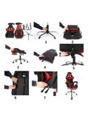 Cool Baby Ergonomically Designed Super Comfort High Back Office/Gaming Chair With Headrest Pillow, Lumbar Cushion And Retractable Footrest Red/Black 83 x 33 x 58cm - SW1hZ2U6MzQ2NzAy