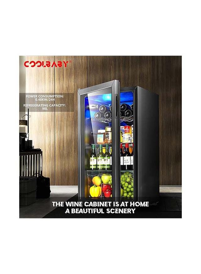 Cool Baby Household Wine Cooler Wine Cabinet Refrigerator Beverage Cooler Four-layer Mini Refrigerator Small Wine Cellar, Silent Compressor, Temperature Control 95 l 0.48 kW CZBX20MAA Black - SW1hZ2U6MzQwNDE1