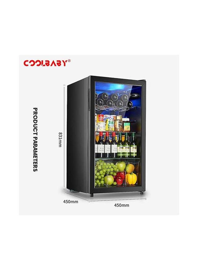 Cool Baby Household Wine Cooler Wine Cabinet Refrigerator Beverage Cooler Four-layer Mini Refrigerator Small Wine Cellar, Silent Compressor, Temperature Control 95 l 0.48 kW CZBX20MAA Black - SW1hZ2U6MzQwNDIz