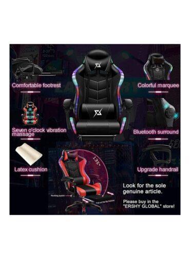 كرسي قيمنق مع اضاءة ليد و سبيكر بلوتوث ومساج LED Light Gaming Chair With Bluetooth Speaker Multicolour - Cool baby