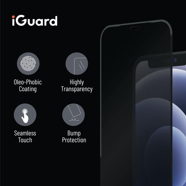لاصقة حماية الشاشة لهاتف iPhone 13 Mini مت 3D Privacy Glass Screen Protector for iPhone 13 Mini - Porodo - SW1hZ2U6MzM1OTIz