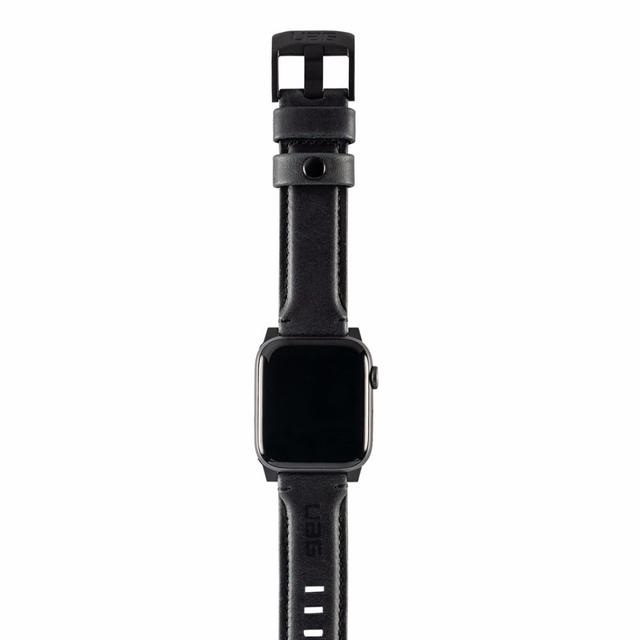 حزام ساعة آبل جلدي مقاس 44"/42" بلون أسود Apple Watch Leather Strap UAG - SW1hZ2U6MzMxOTkw