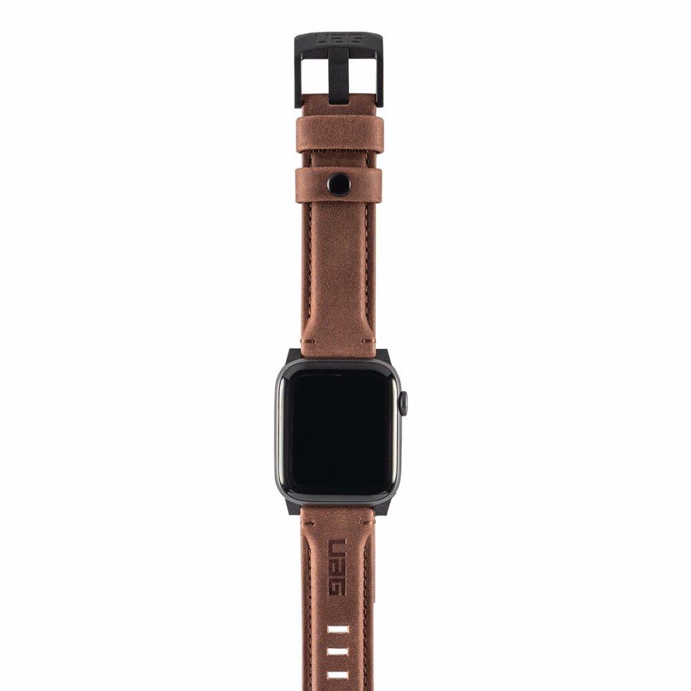 حزام ساعة آبل جلدي مقاس 44"/42" بلون بني Apple Watch Leather StraP UAG
