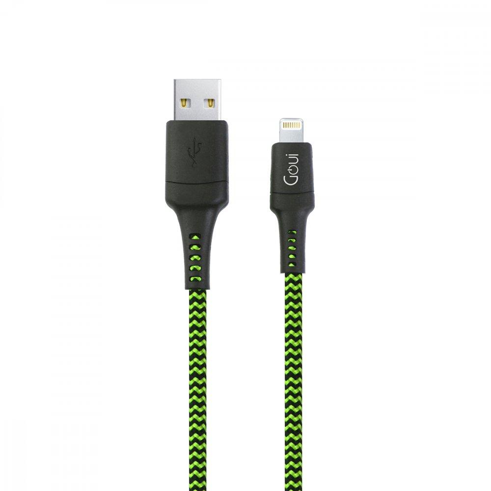 كيبل شحن ايفون قوي - اخضر Goui 8 PIN + Cable Tough 1.5 mt USB A to Lightning