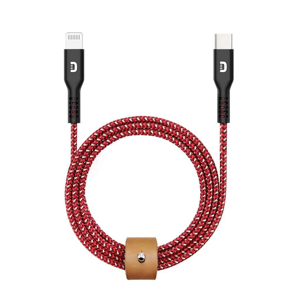 كيبل شحن ايفون من Lightning Cable الى USB-C لون أحمر SuperCord USB-C to 8 Pin Cable - Zendure