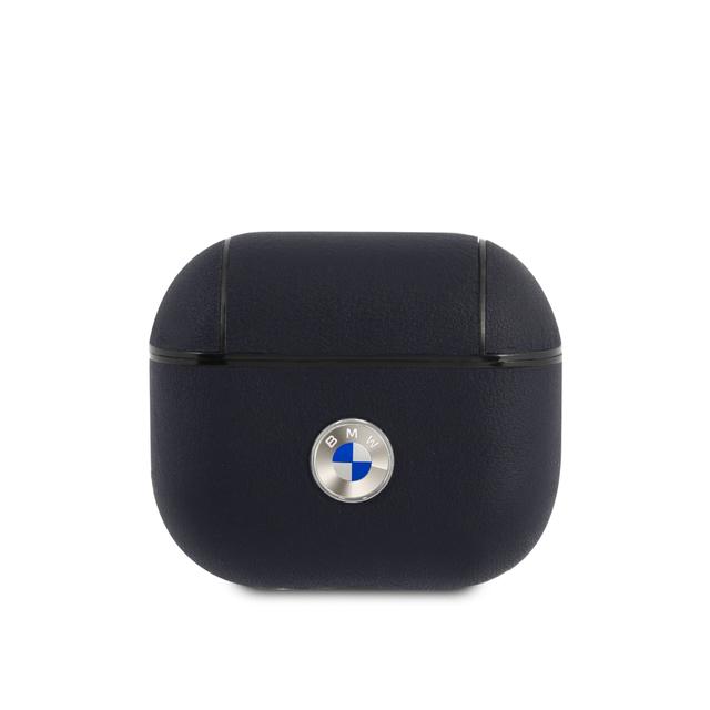 BMW Signature Collection PC Genuine Leather Case with Metal Logo Silver for Airpods 3 - Navy - SW1hZ2U6MzU1NTAx