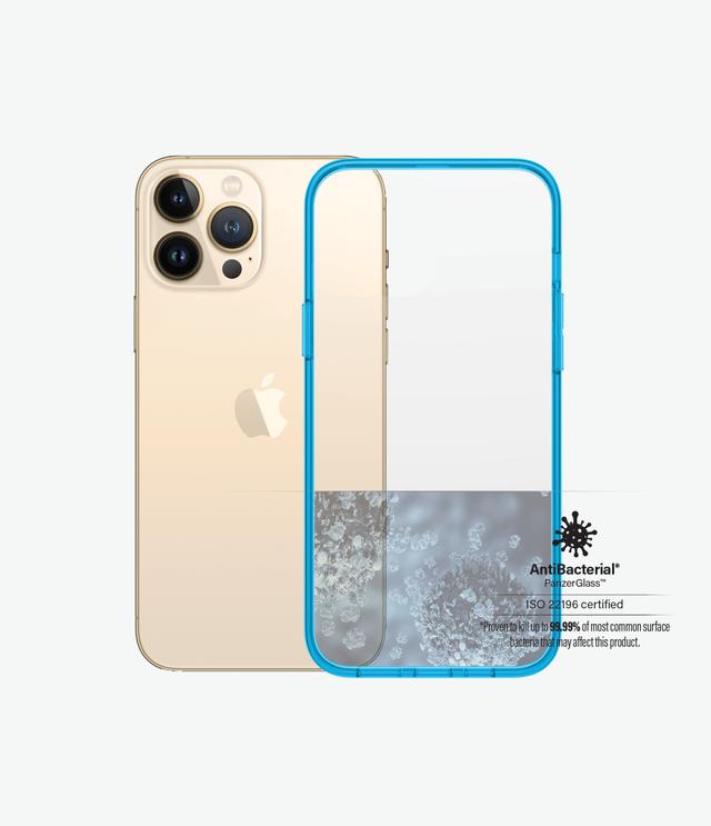 كفر ايفون شفاف مع حواف بلون أزرق iPhone 13 Pro Max Clear Case Color من PANZERGLASS - SW1hZ2U6MzU4NzU1