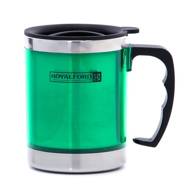ماغ (كوب) حراري معدني طبقتين 14 أونصة Royalford - 14Oz Travel Mug - Coffee Mug Tumbler - SW1hZ2U6MzY5MzQ3
