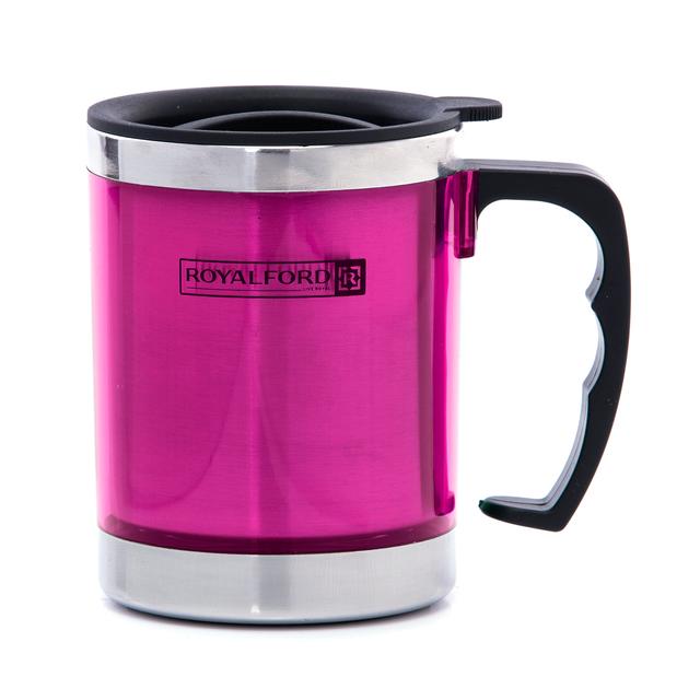 ماغ (كوب) حراري معدني طبقتين 14 أونصة Royalford - 14Oz Travel Mug - Coffee Mug Tumbler - SW1hZ2U6MzY5MzY1
