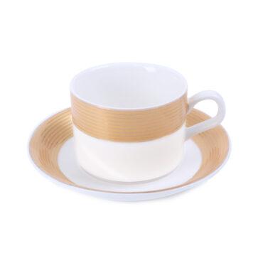 طقم فناجين قهوة المذهب 6 قطعة | Royalford Porcelain Cup & Saucer