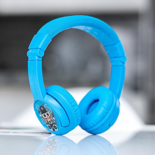 سماعات بلوتوث للأطفال لون أزرق BuddyPhones Cosmos Plus Wireless Bluetooth headphone for Kids - ONANOFF - SW1hZ2U6MzU4ODI5