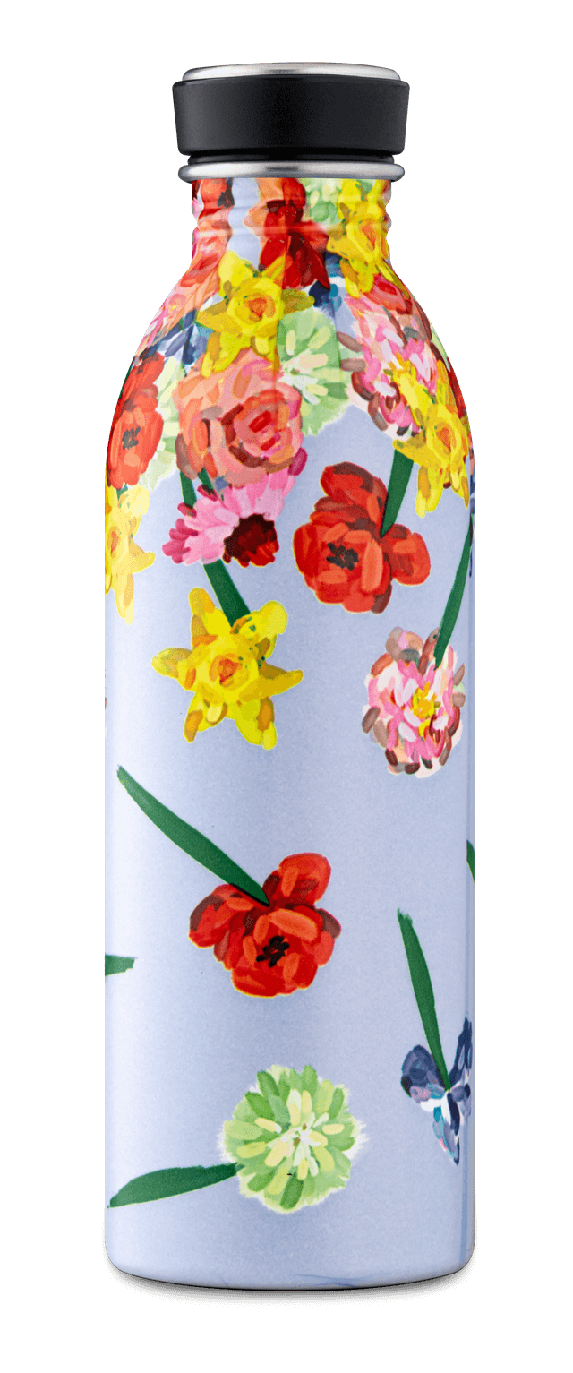 قنينة ماء معدنية - 500 مل - زهور ملونة - URBAN Bottle Floral (500ml) Lightest Insulated Stainless Steel Water Bottle, Eco-Friedly Reusable BPA - 24Bottles - SW1hZ2U6MzU4ODgz