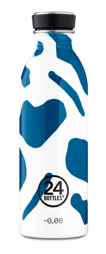 قنينة ماء معدنية - 500 مل - أبيض وأزرق -  URBAN Bottle (500ml) Lightest Insulated Stainless Steel Water Bottle, Eco-Friedly Reusable BPA - 24Bottles - 1}