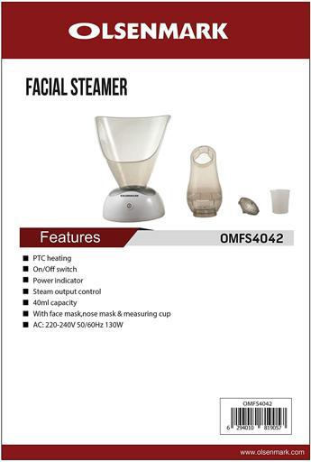 Olsenmark Facial Sauna With Inhaler, 130W - Steamer - Ptc Heating - Steam Control - Power Indicator - SW1hZ2U6NDE1MjY3