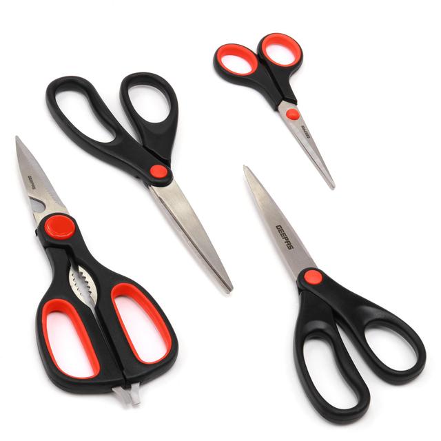 مجموعة المقصات متعددة الاستخدام (4 قطع) Geepas Heavy Duty Kitchen Scissors Set Of 4 - SW1hZ2U6NDIzOTQw