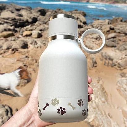 قنينة ماء بوعاء للحيوانات - أبيض - 1 لتر -  Dog Bowl Bottle 1L - Stainless Steel Vacuum Insulated Hydration - Asobu - SW1hZ2U6MzU5NTAx