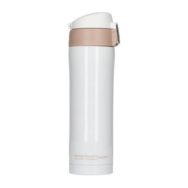 Asobu - Diva Insulated Vacuum Beverage Thermos Container - White Brown - SW1hZ2U6MzU5NTE4
