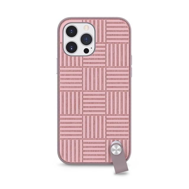 Moshi ALTRA Apple iPhone 13 Pro Max Case - AntiMicrobial Slim Shell Cover, Drop Protection, Detachable Wrist Strap w/ Snapto System, Wireless Pass-Through Charging Compatible - Pink - SW1hZ2U6MzYxODUx