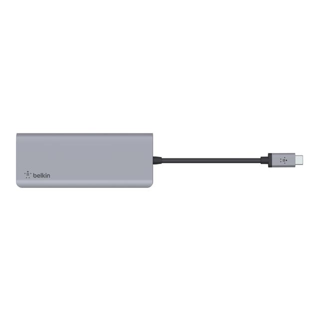 Belkin USB-C 7-in-1 Multiport Hub Adapter | 100W Power Delivery SD 3.0, Micro SD, 3.5 Audio, USB-C, 2x USB-A, 4K HDMI works with Apple Macbook Pro, Mac Mini, USB-C Laptops & Tablets - SW1hZ2U6MzU5NzA0
