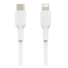 كيبل شحن من USB-C إلى Lightning - أبيض - 1 متر - BOOST CHARGE USB-C to Lightning Cable 3Ft/1m - Fast Charging MFI cable for Apple iPhone 12/11 Pro Max/12/11 Pro/12 Mini/12/11/XR/XS/X Max/8/8 Plus iPad/iPad Mini - White - SW1hZ2U6MzYwMDE1
