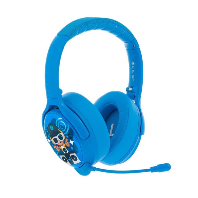 BuddyPhones ONANOFF Cosmos Plus Active Noise Cancellation Wireless Bluetooth headphone for Kids | Safe Volume w/ Study Mode 24 Hrs Battery Built-in Mic | Ajustable Foldable for e-Learning - Cool Blue - SW1hZ2U6MzU4ODI1
