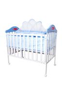 سرير للأطفال أزرق مع ناموسية Wooden Bed With Cradle And Mosquito Net - Baby Plus - SW1hZ2U6NDIyMzI0