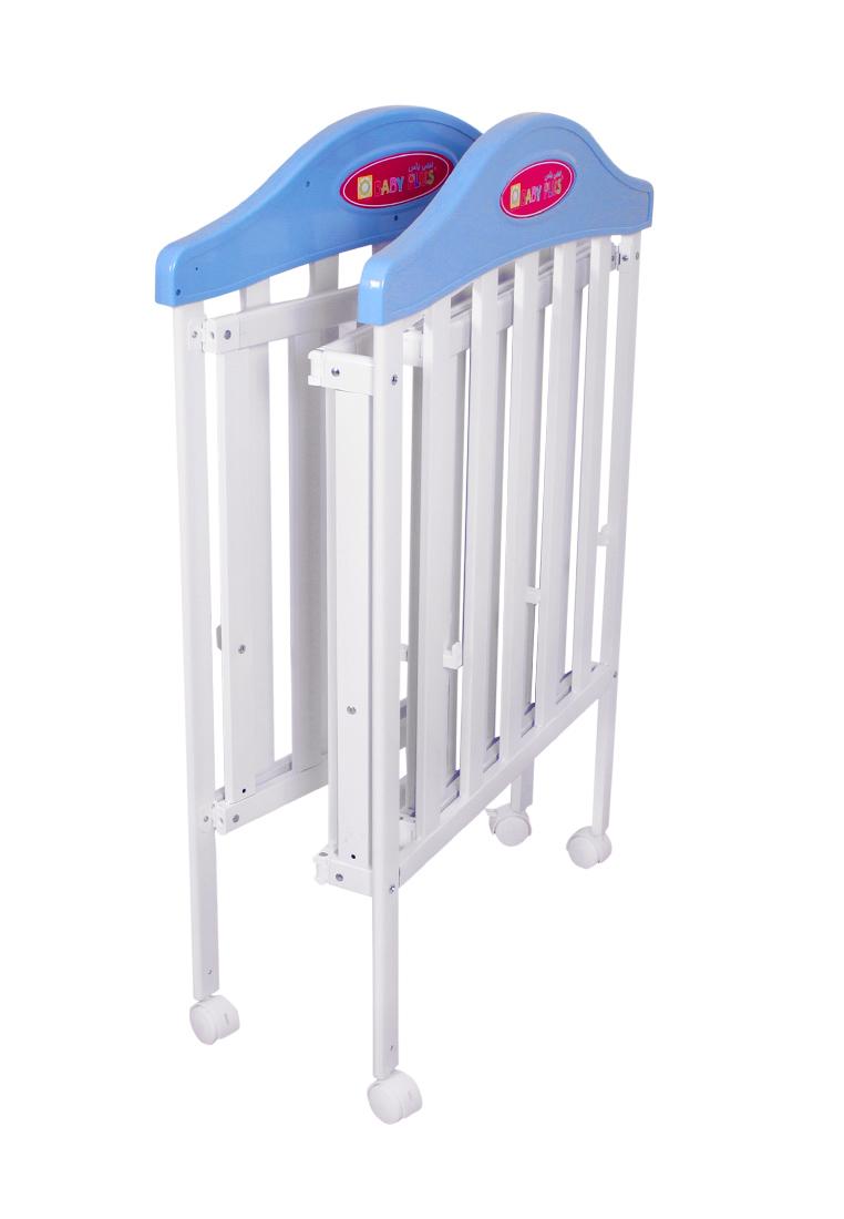 سرير للأطفال أزرق مع ناموسية Wooden Bed With Cradle And Mosquito Net - Baby Plus - cG9zdDo0MjIzMjY=