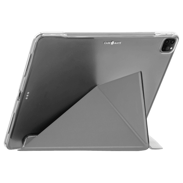 Case-mate Multi-Stand Case for Apple iPad Pro 11" 2021 3rd Gen|Folding Origami Folio Cover, Impact & Scratch Protection, Slim & Thin, See-Through Apple Logo - Gray - SW1hZ2U6MzYwMjYy