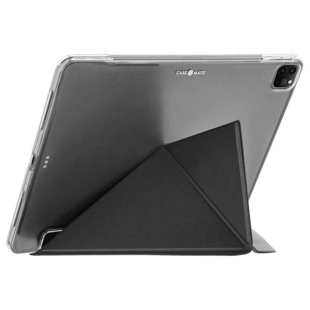 Case-mate Multi-Stand Case for Apple iPad Pro 11" 2021 3rd Gen|Folding Origami Folio Cover, Impact & Scratch Protection, Slim & Thin, See-Through Apple Logo - Black - SW1hZ2U6MzYwMjc2