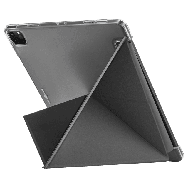 Case-mate Multi-Stand Case for Apple iPad Pro 12.9" 2021 5th Gen|Folding Origami Folio Cover, Impact & Scratch Protection, Slim & Thin, See-Through Apple Logo - Black - SW1hZ2U6MzYwMjg1