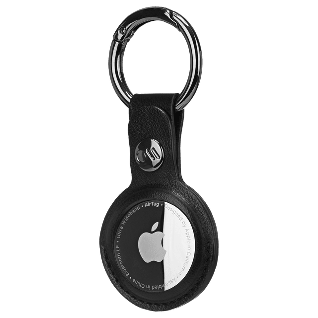 Case-mate Leather Keychain Apple AirTag Case |Innovative Heavy Duty Ring Clip, Easily Insert or Remove AirTag, Scratch Protection for Apple AirTag - Black - SW1hZ2U6MzYwMjk0