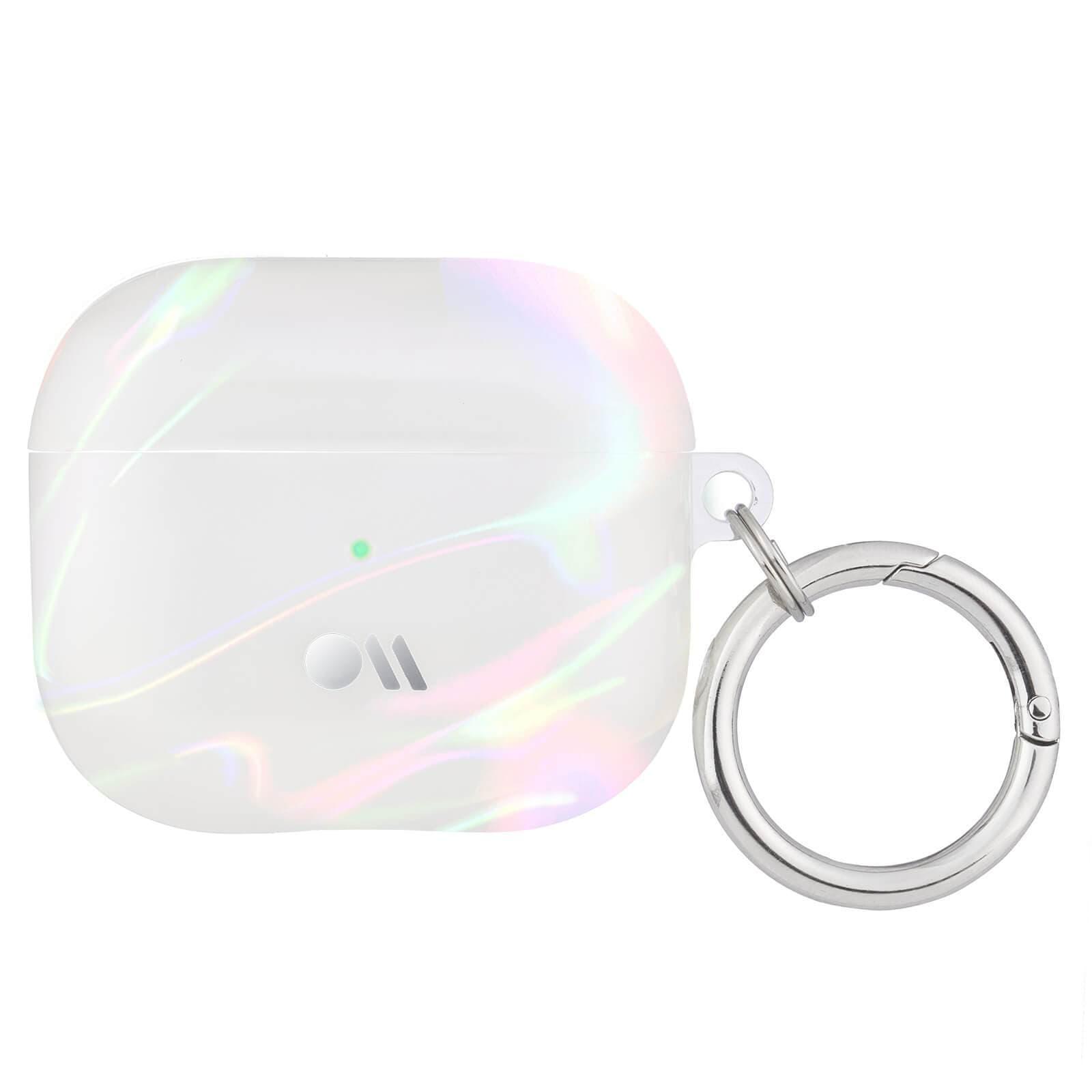 كفر سماعات لاسلكية مع مشبك للتعليق - لؤلؤي -  Apple Airpods 3rd Gen Case - Soap Bubble Design, Lightning Port Access, Circular Ring Clip, Precision Molded Fit, Wireless Charging Compatible - Case mate