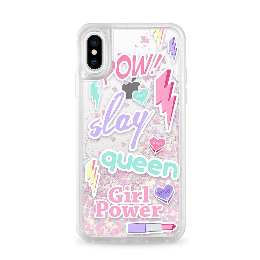 كفر آيفون نسائي  Casetify - Glitter Case Unicorn Slay Queen for iPhone XS/X