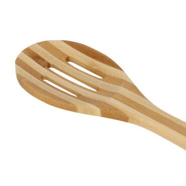 ملعقة مصفاة خشبية من الخيزران Delcasa Bamboo Serving Spoon - 7}