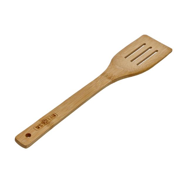 Delcasa Bamboo Slotted Turner, 100% Natural Bamboo, DC2097 | Resist High Temperature & Corrosion | Won't Scratch Your Pots & Pans | Bamboo Spoon can be used for Flipping, Frying, Serving, Cooking - SW1hZ2U6NDI4Mzcx