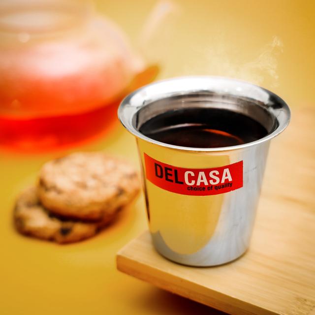 Delcasa Stainless Steel Coffee Glass, Dishwasher Safe, DC2206 - Short Glass Vessel Mini Portable Wine Glass Travel Cup Camping Drinking Glasses Mug Coffee Beer Glass - SW1hZ2U6NDMxMjQ0