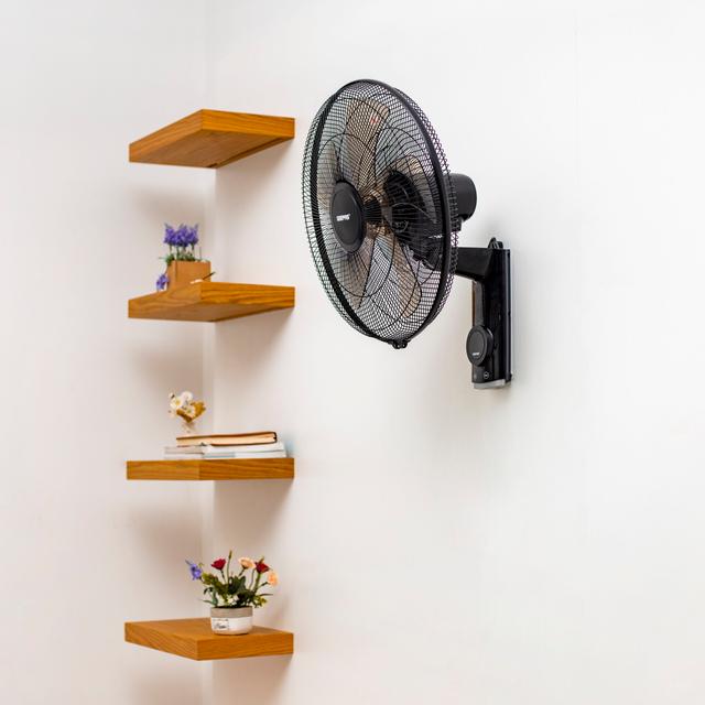 Geepas 18 Inch Wall Fan With Remote Control, GF21125 - 60W Copper Motor | 5 Leaf AS Blade | 3 Speed Option | Overheat Protection | Horizontal Oscillation | Home & Office Use - SW1hZ2U6NDI5MjQy