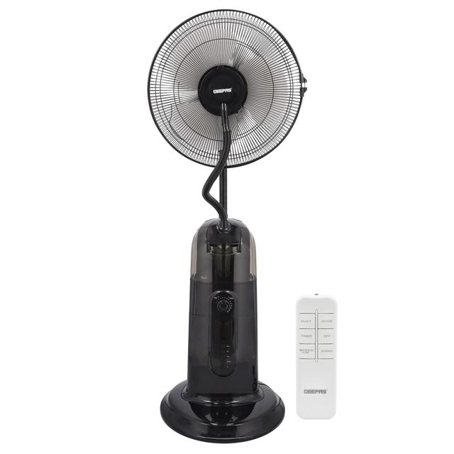 Geepas 16" Mist Fan With LCD Display, & Remote Control, GF21161 | 3 Speed Setting & Breeze Modes | Oscillation & Tilt Function | 0.5-7.5H Timer Function | Transparent Water Tank | Home & Office Use - SW1hZ2U6NDI4NzMx