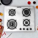 Geepas 2-in-1 Built-in Gas Hob, Stainless Steel, GGC31026 | Sabaf Burners | Cast Iron Pan Support | Auto-Ignition | Low Gas Consumption | 4 Control Knobs - SW1hZ2U6NDI4NTA3